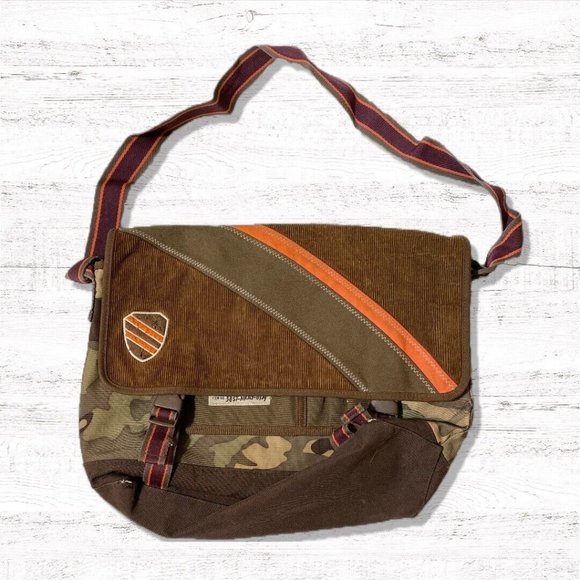 Gap Handbag Shoulder Bag Brown Camo School Distressed See Photo - Picture 1 of 9